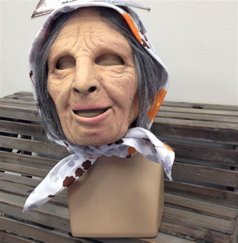 creepy grandma mask|creepy old lady mask.